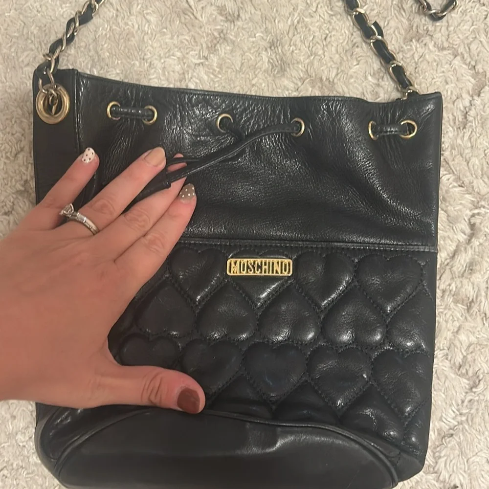Moschino Black Quilted Leather Shoulder Bag - Picture 2 of 8